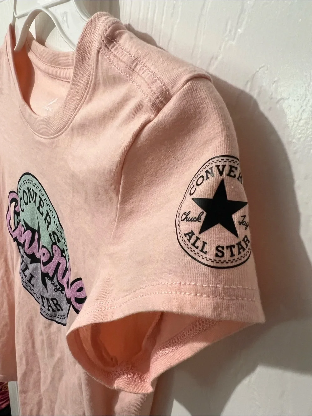 Converse Pink Graphic Tee with Mint Accent